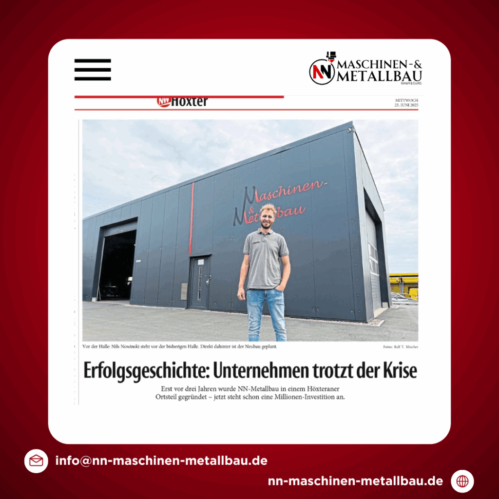 Hinweis auf einen Zeitungsartikel über NN Maschinen- und Metallbau